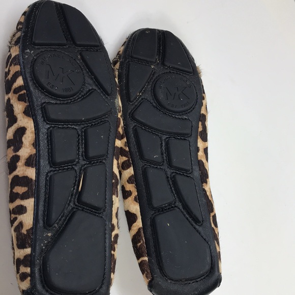 Michael Kors Hair Calf Leather Upper Leopard 🐆 Print Flat Driving Shoes - Picture 6 of 8